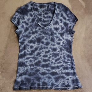 Blue tie-dyed tee shirt by Calvin Klein